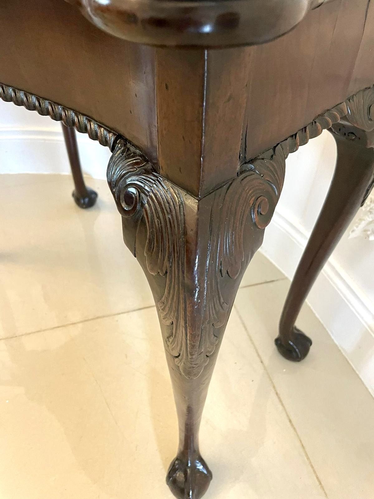 Furniture Superb Quality Antique Irish Carved Mahogany Card Table photo