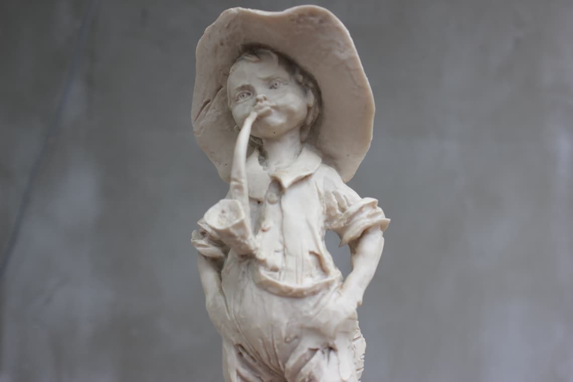 Capodimonte Figurine Boy With Pipe By G. Armani Rare Collectible Statue Love Tales Christmas Gift