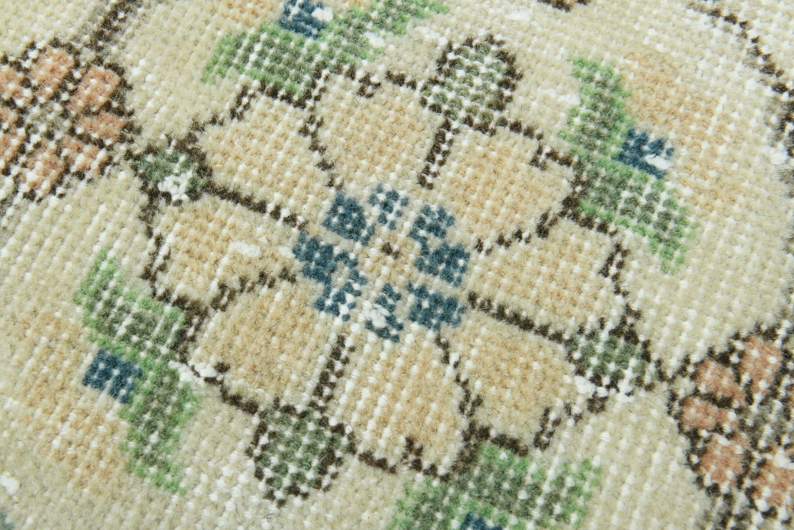 2x11 Turkish Vintage Runner, Neutral Handmade Wool Rug, Floral Kitchen Hallway Rugs, Farmhouse Decor, One Of A Kind Anatolian Rug Runner photo for sale