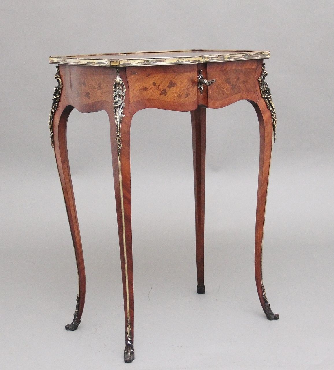 A Freestanding 19th Century French Kingwood And Marquetry Side Table photo furniture