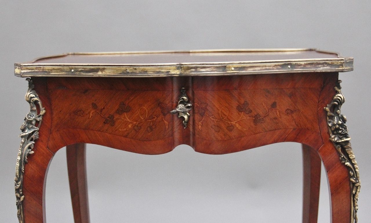 photo furniture A Freestanding 19th Century French Kingwood And Marquetry Side Table