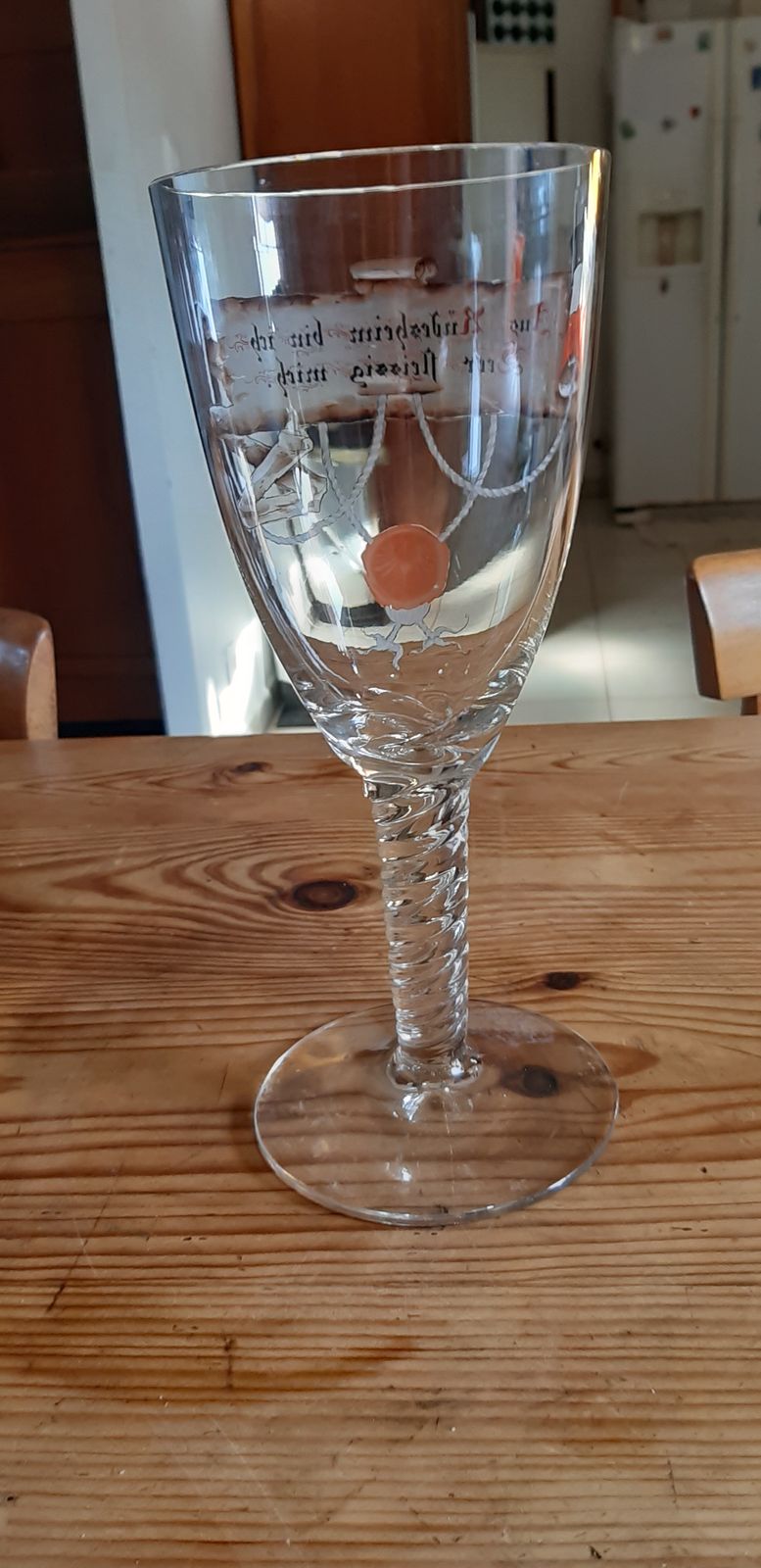 Large German Crystal Glass, 1940s photo vintage