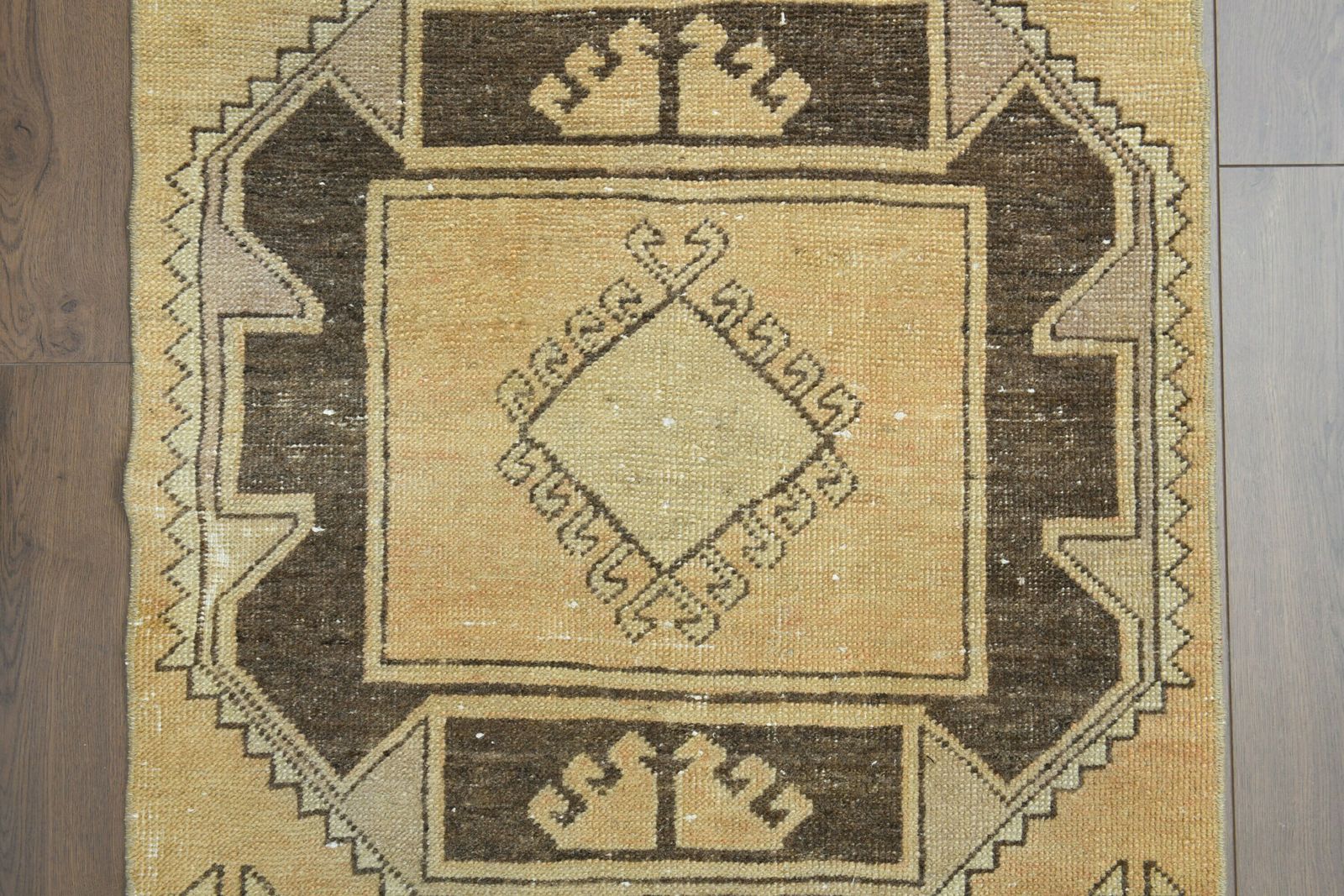 3x9 Vintage Turkish Oushak Runner Rug, Kitchen Hallway Runner, Handmade Wool Rug, Entryway Geometric Rugs, One Of A Kind, Farmhouse Decor photo buy