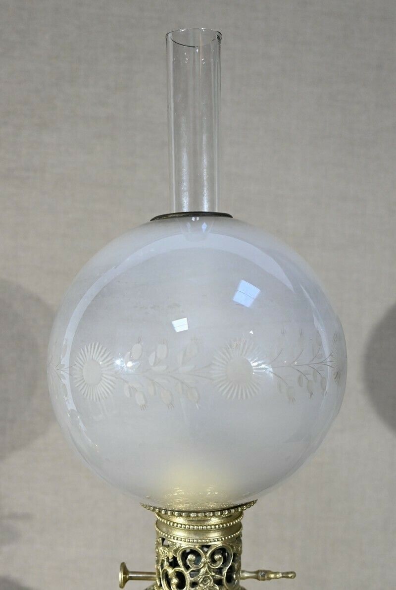 Ceramic Oil Lamp, Napoleon III Period   Mid 19th Century photo buy