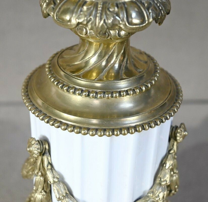 Lighting Ceramic Oil Lamp, Napoleon III Period   Mid 19th Century photo