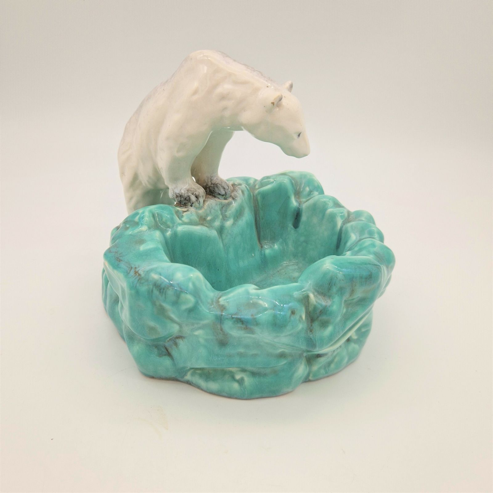 Art Deco Ceramic Bowl With Polar Bear By Ditmar Urbach. 1930   1935 photo Home Decor