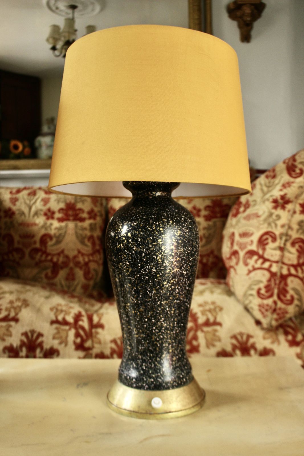 A Lovely Pair Of Mid/Late C20th Wooden Lamps, Gold, Baluster Form photo furniture