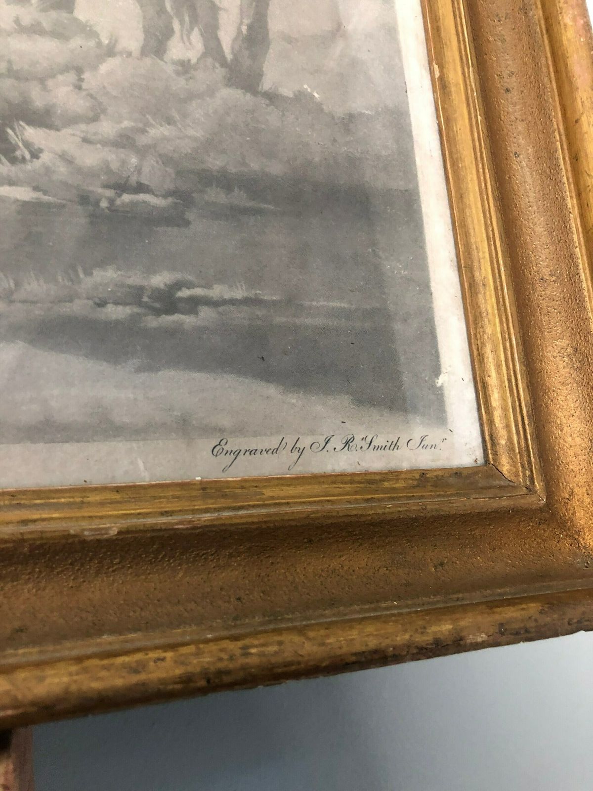 Huge Amazing Rare Pair Of George Morland John Raphael Smith Mezzotint Engravings Georgian Milk Maid Cow Breaking Ice (Hh) photo 360.0