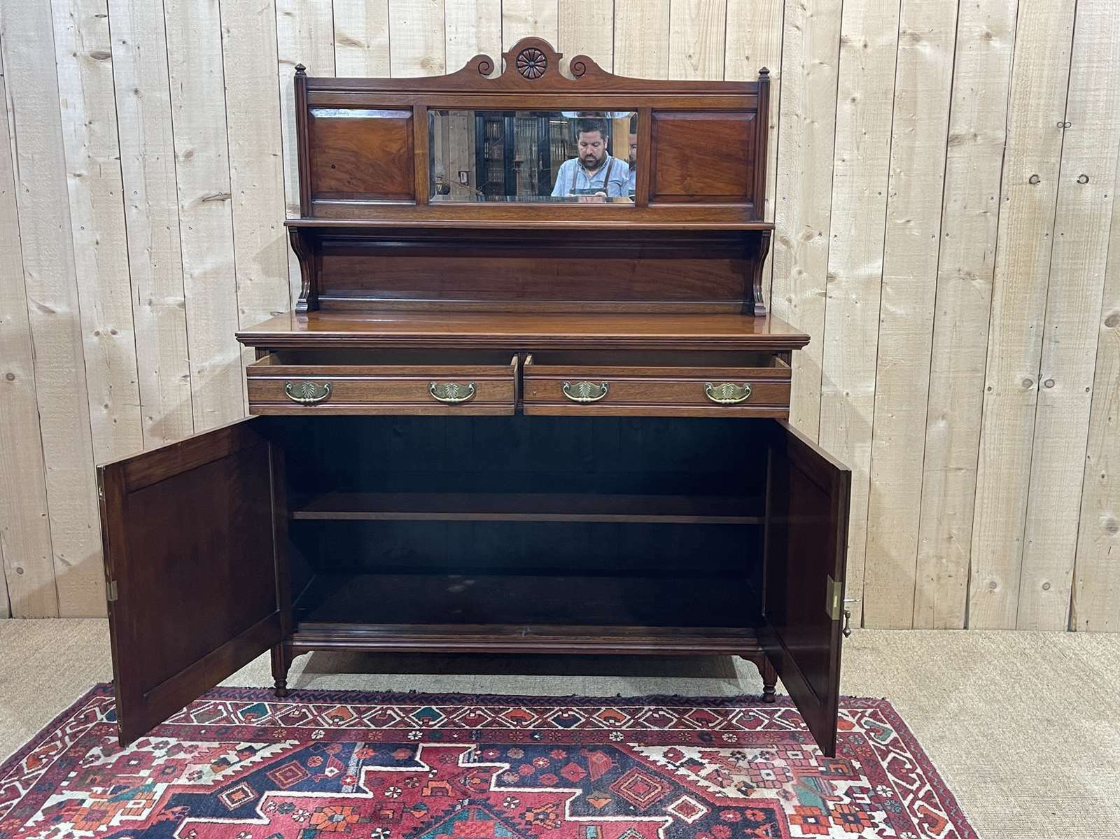 Early 20th Century English Art Nouveau Mahogany Sideboard photo Furniture