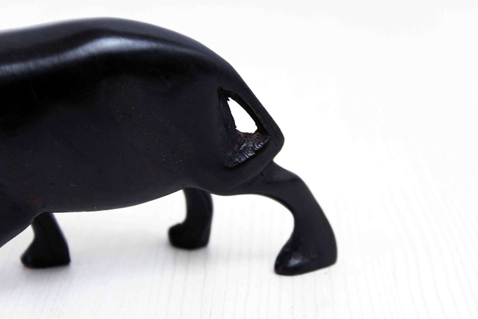 Rhino Wooden Figurine 1970, 1970s photo vinterior