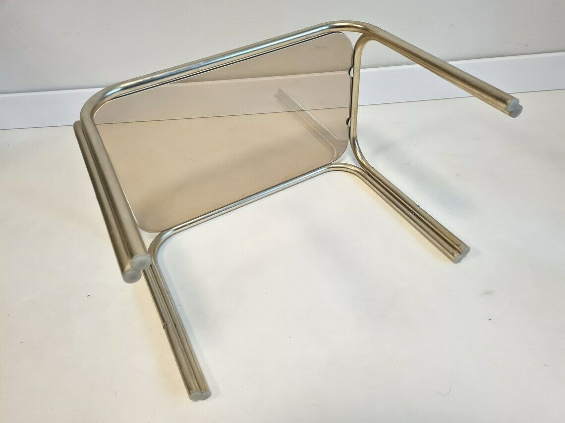 photo furniture Vintage Modern Mid Century Table With Smoked Glass