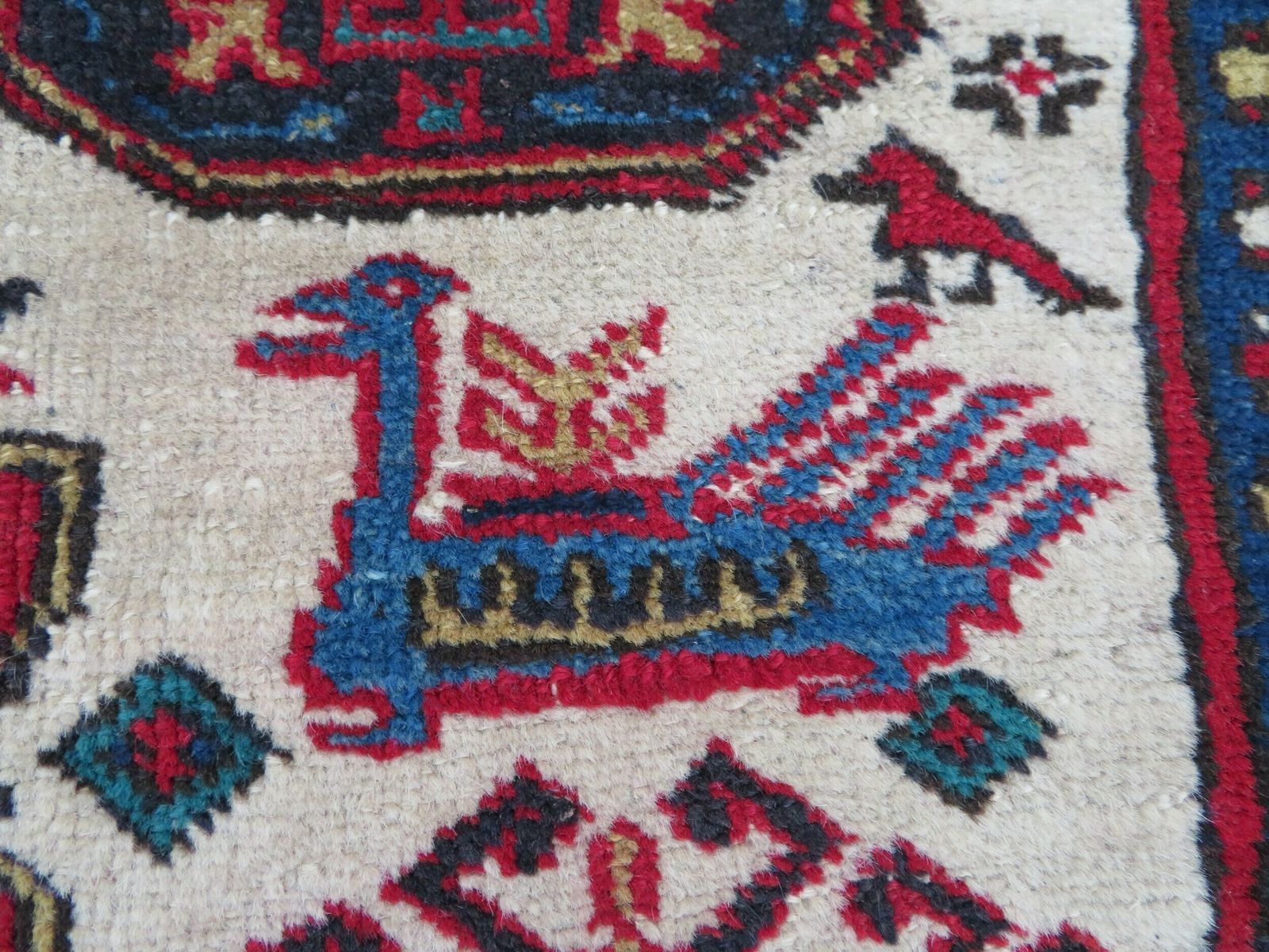 Antique Caucasian Erivan Armenian Rug. Plethora Of Tribal Motifs Including Snakes. 152cm X 112cm. photo vintage