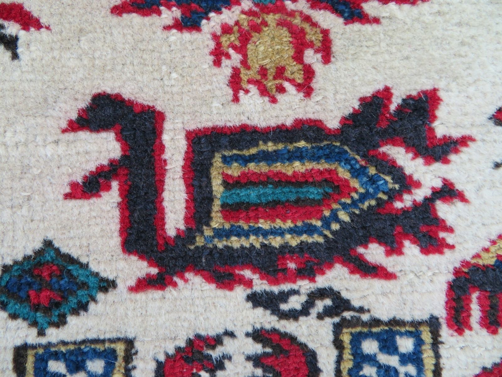 599.0 Antique Caucasian Erivan Armenian Rug. Plethora Of Tribal Motifs Including Snakes. 152cm X 112cm. photo