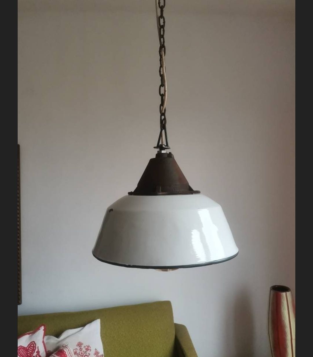 110.0 Industrial White Factory Cow Shed Hungarian Pendant Large Lamp Lighting Kitchen photo