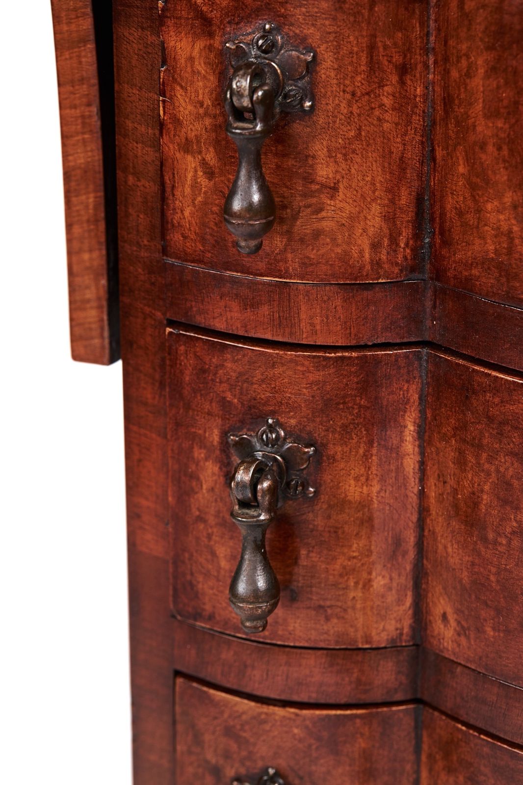 Burr Walnut Georgian Style 3 Drawer Drop Leaf Chest Circa 1930s photo 350.0