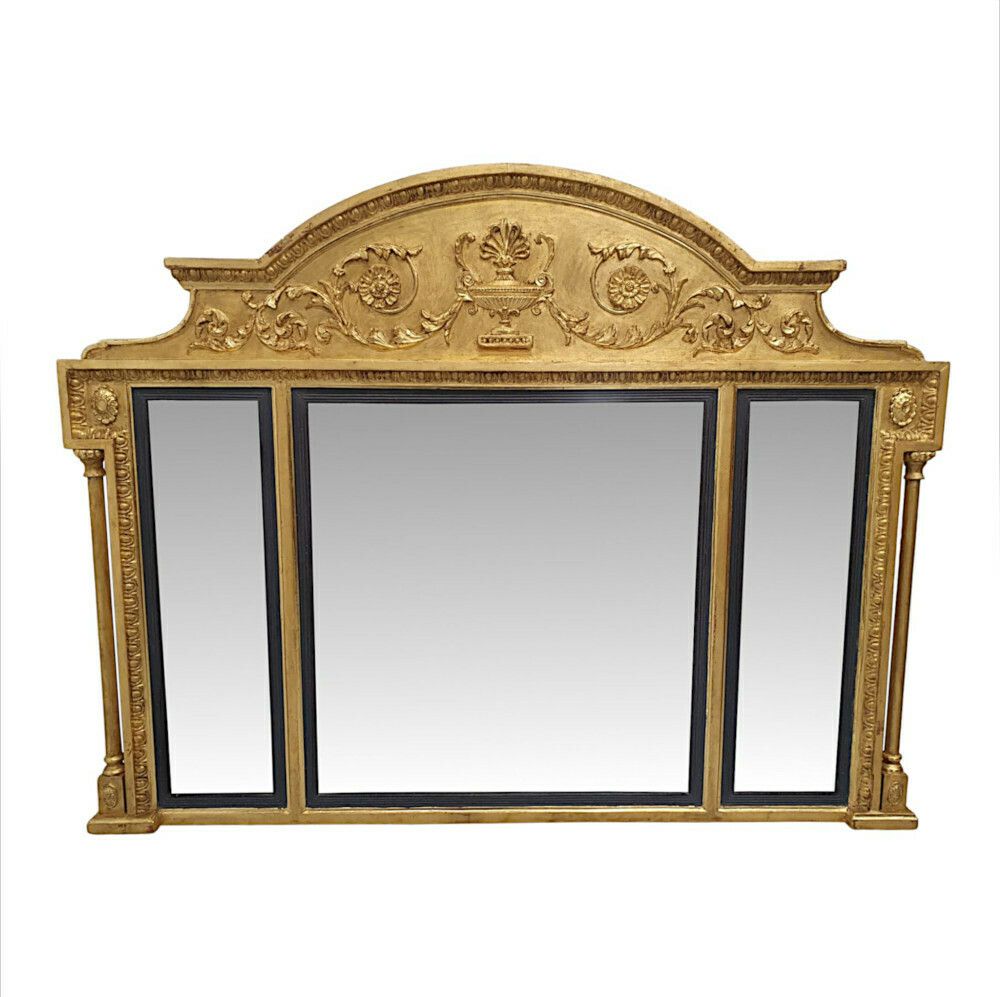 A Fabulous Late 19th Century Adams Design Giltwood Compartmental Mirror