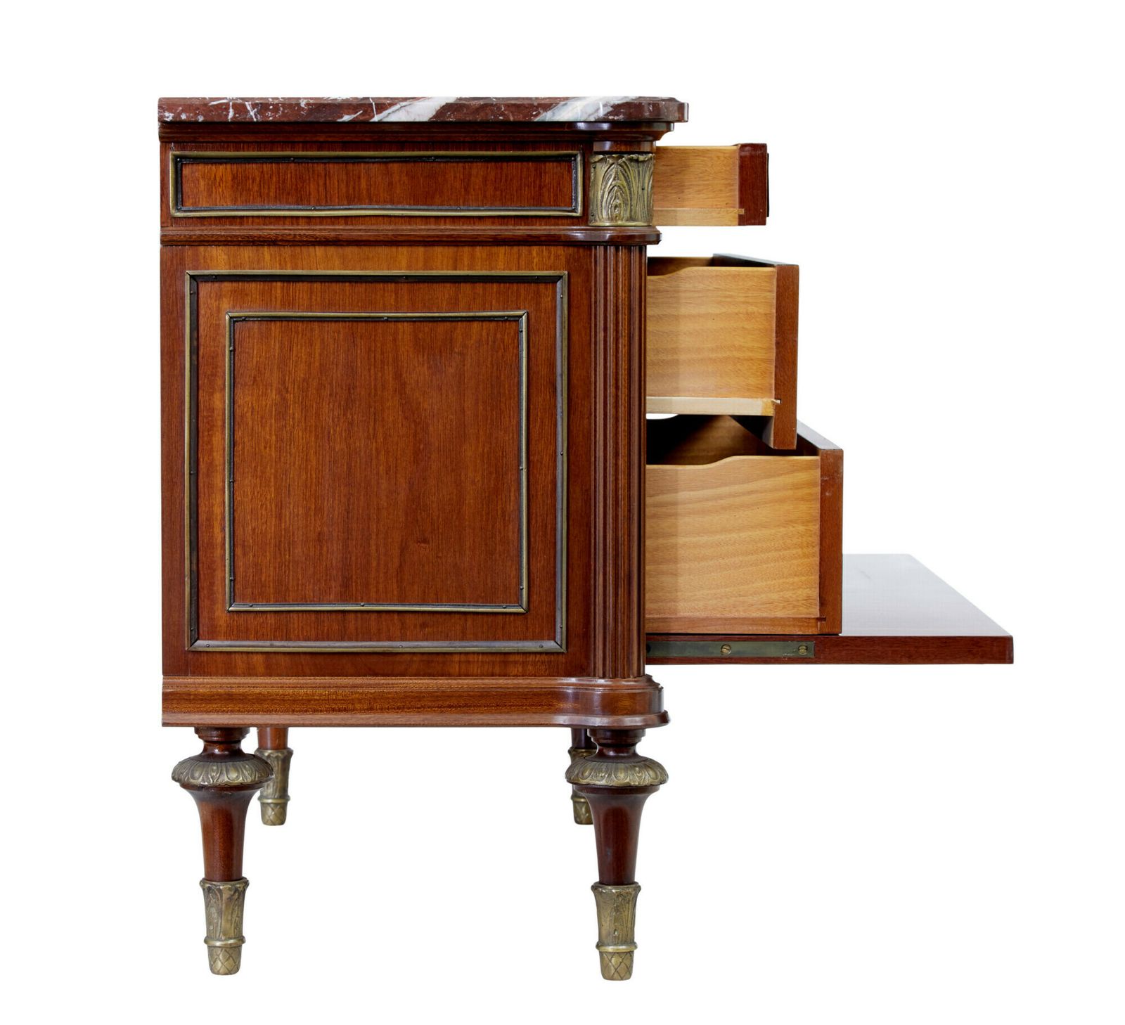 Mid 20th Century Mahogany Marble Top Chest Of Drawers photo vintage