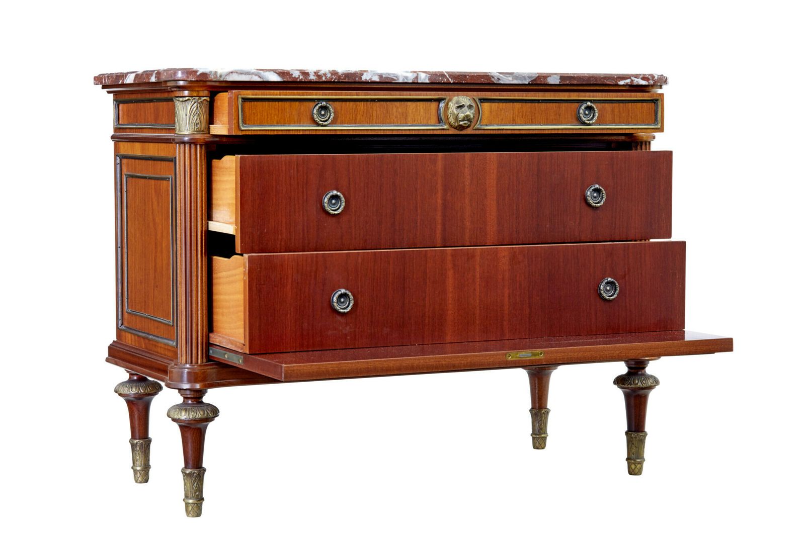 photo furniture Mid 20th Century Mahogany Marble Top Chest Of Drawers