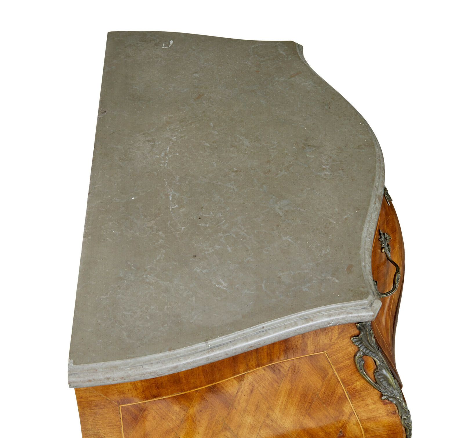 Mid Century French Walnut Marble Top Commode photo Furniture