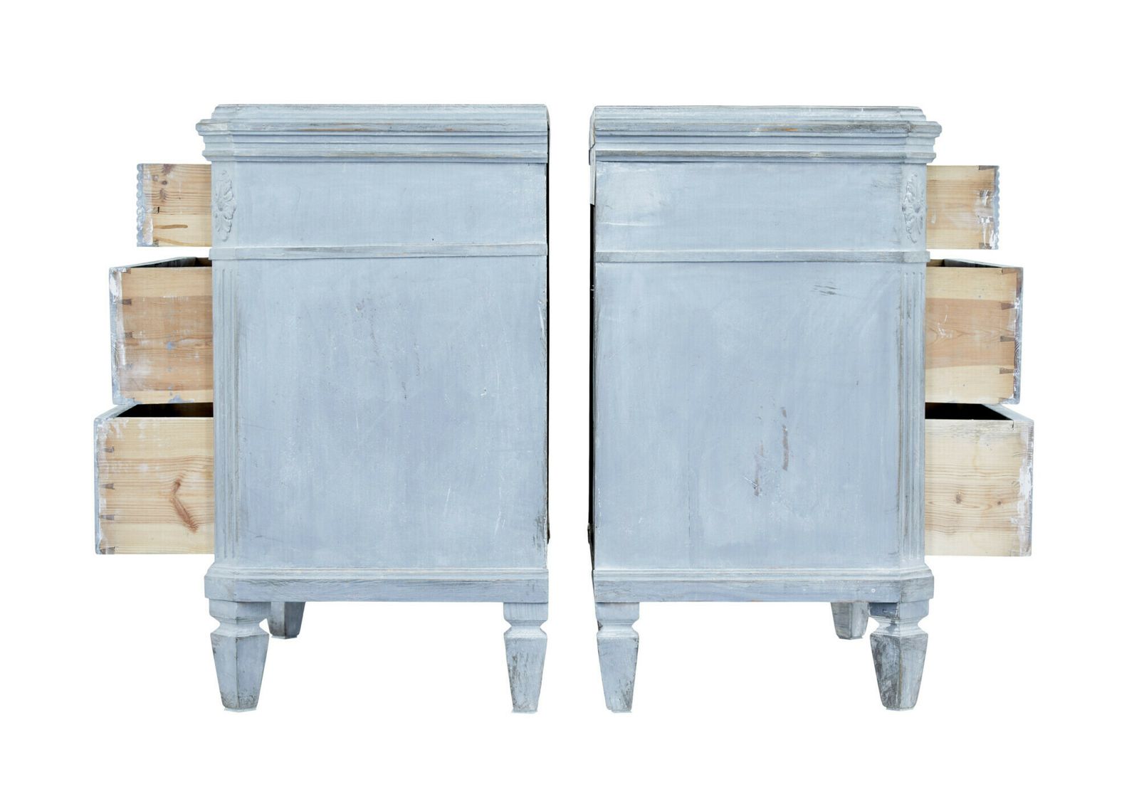 Pair Of 19th Century Painted Swedish Chest Of Drawers photo vintage