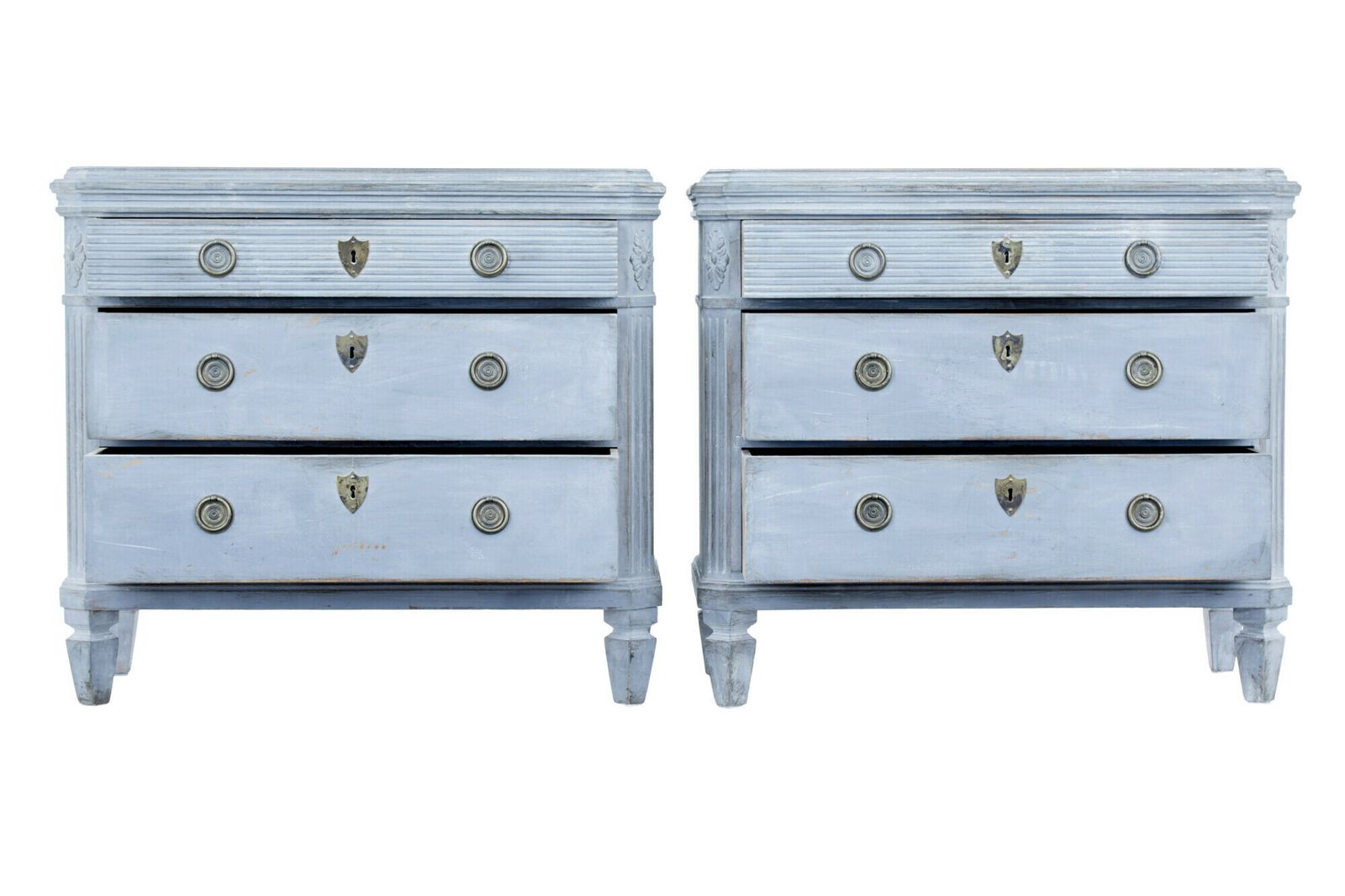 photo furniture Pair Of 19th Century Painted Swedish Chest Of Drawers