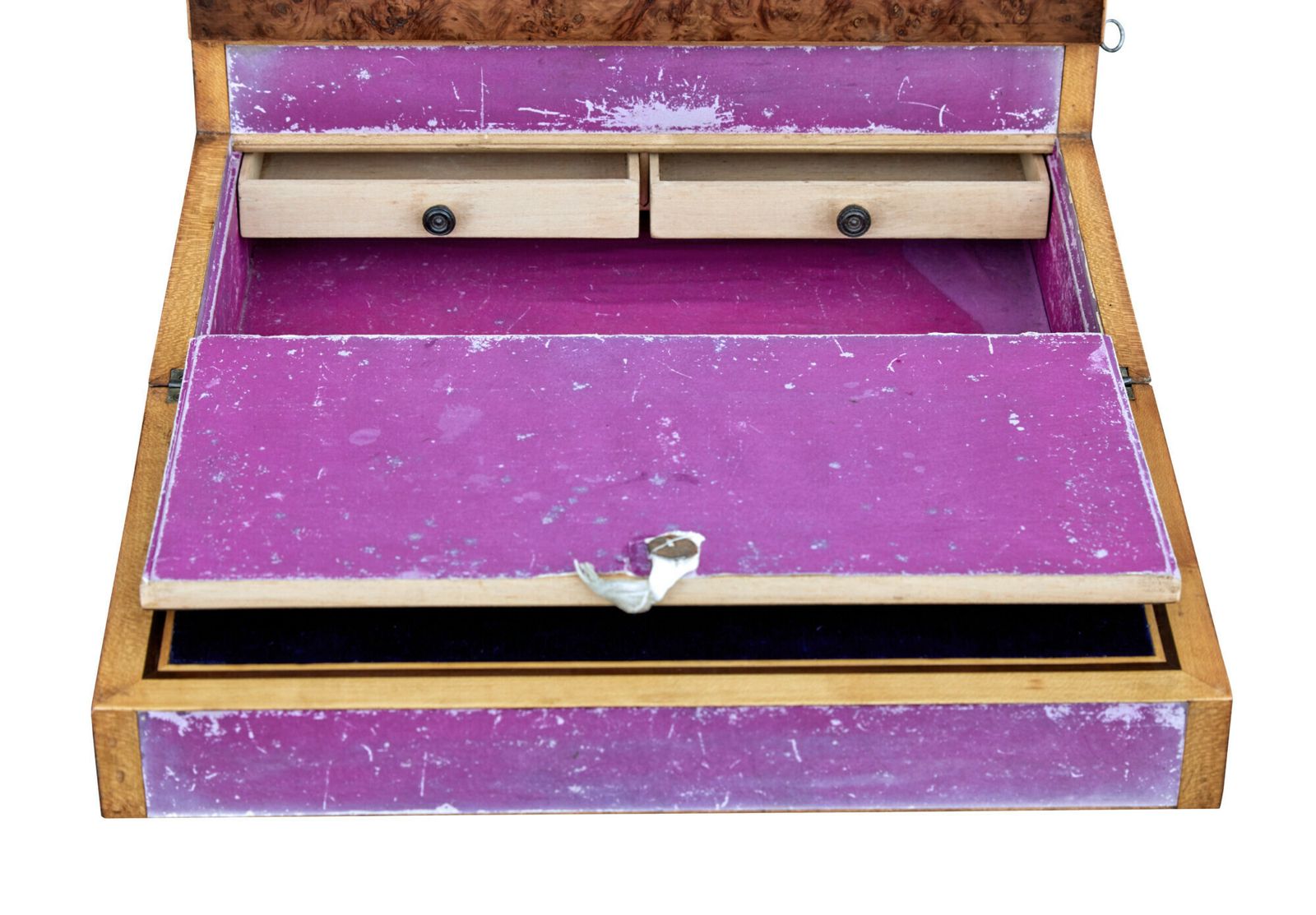 19th Century Victorian Burr Walnut Desk Top Writing Slope photo for sale