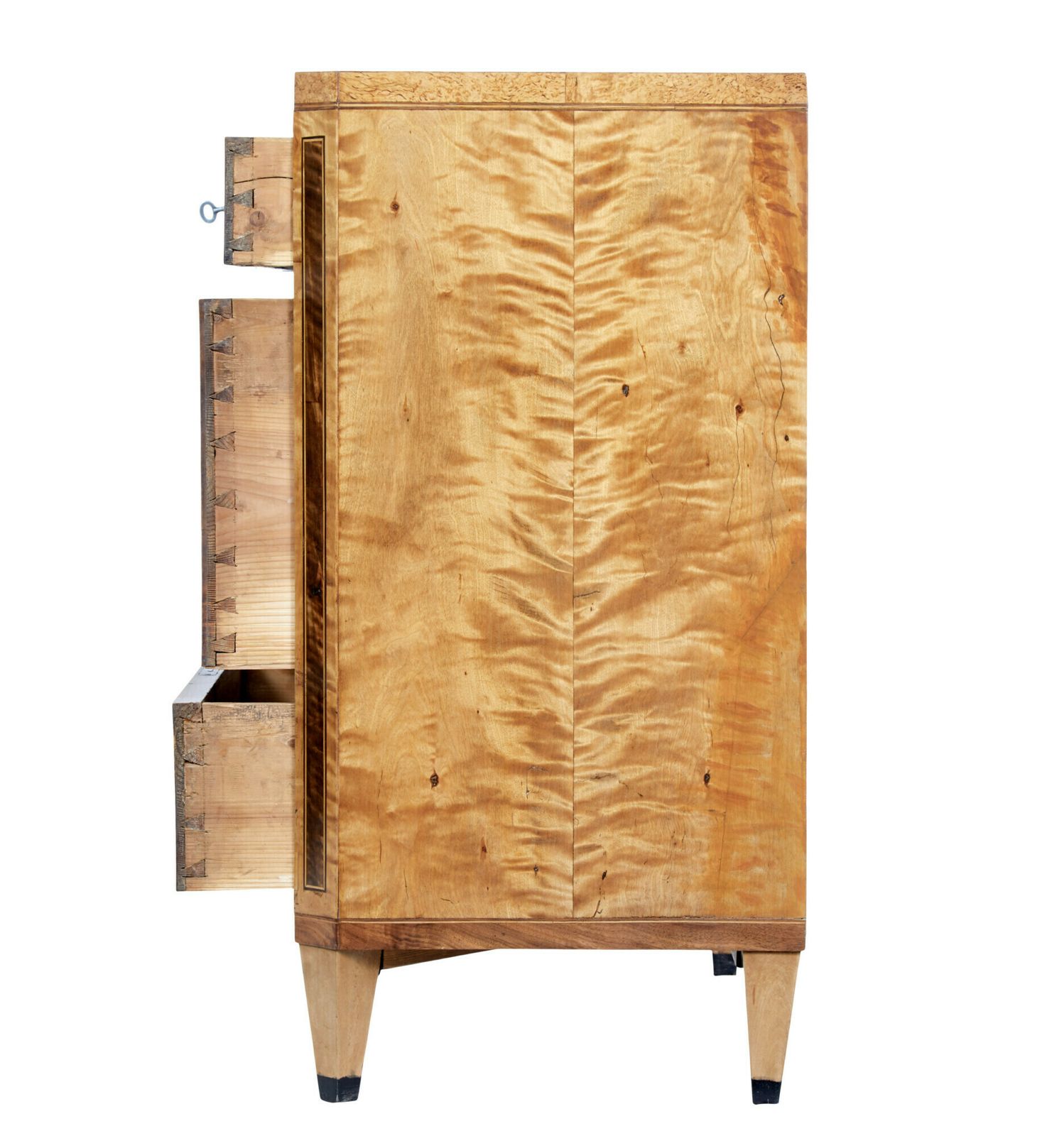 Swedish 19th Century Inlaid Birch Chest Of Drawers photo furniture