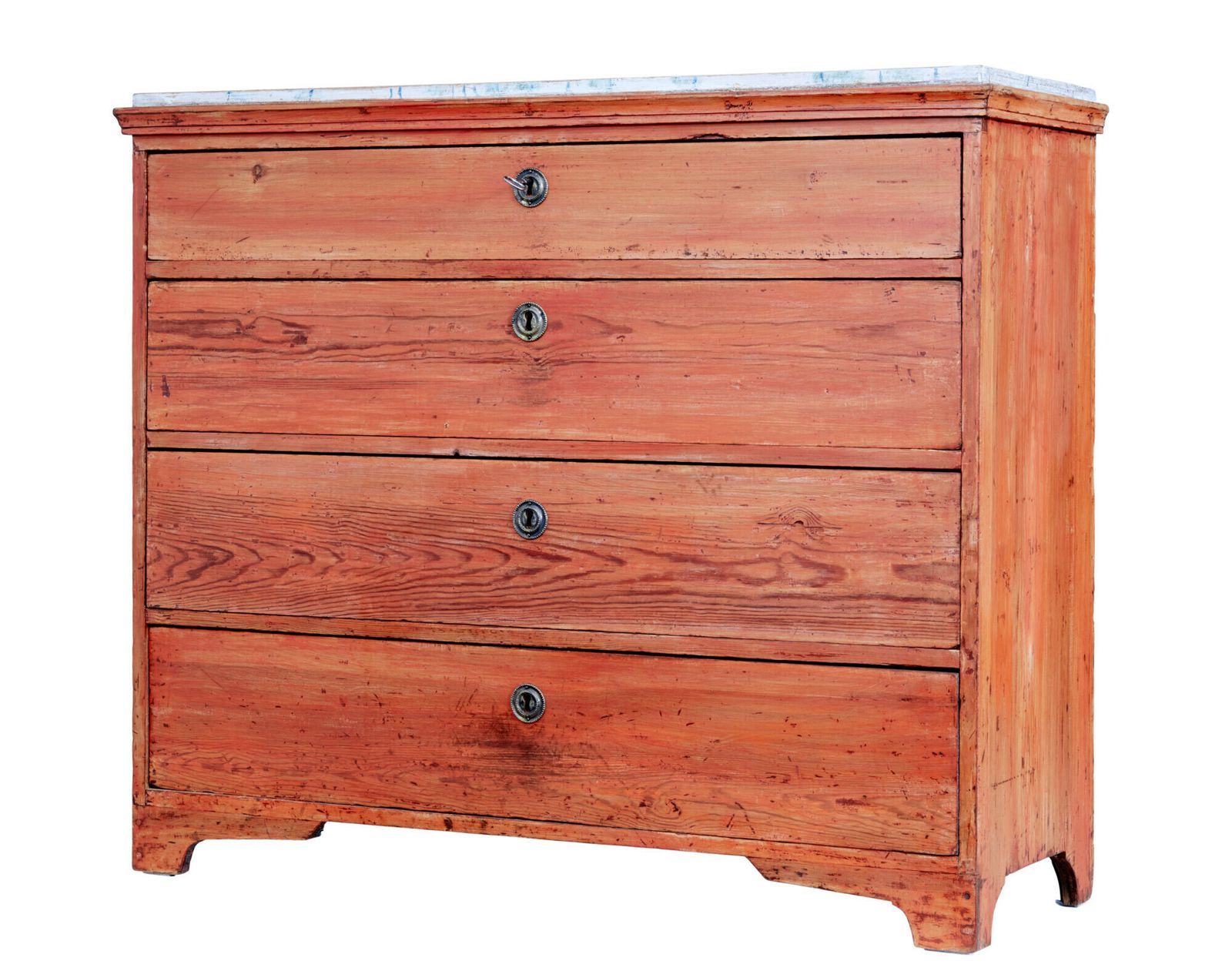 Swedish Early 19th Century Painted Pine Chest Of Drawers