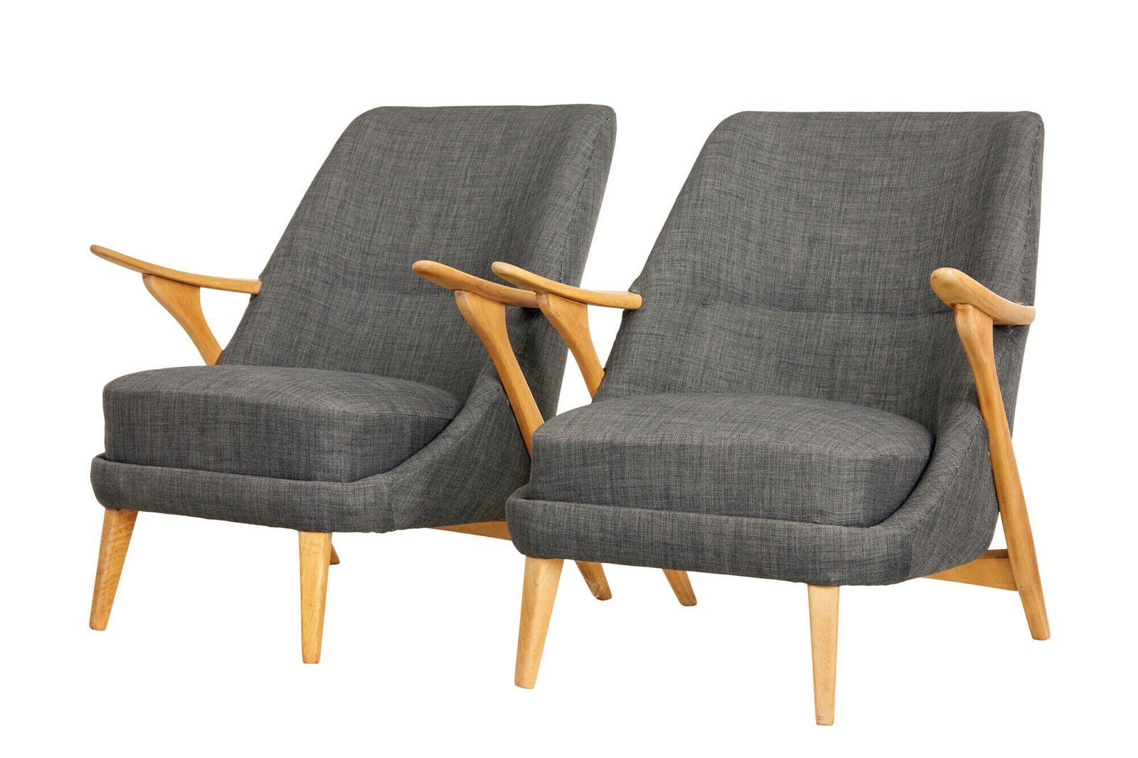 Pair Of Mid 20th Century Armchairs By Svante Skogh For Seffle Mobelfabrik