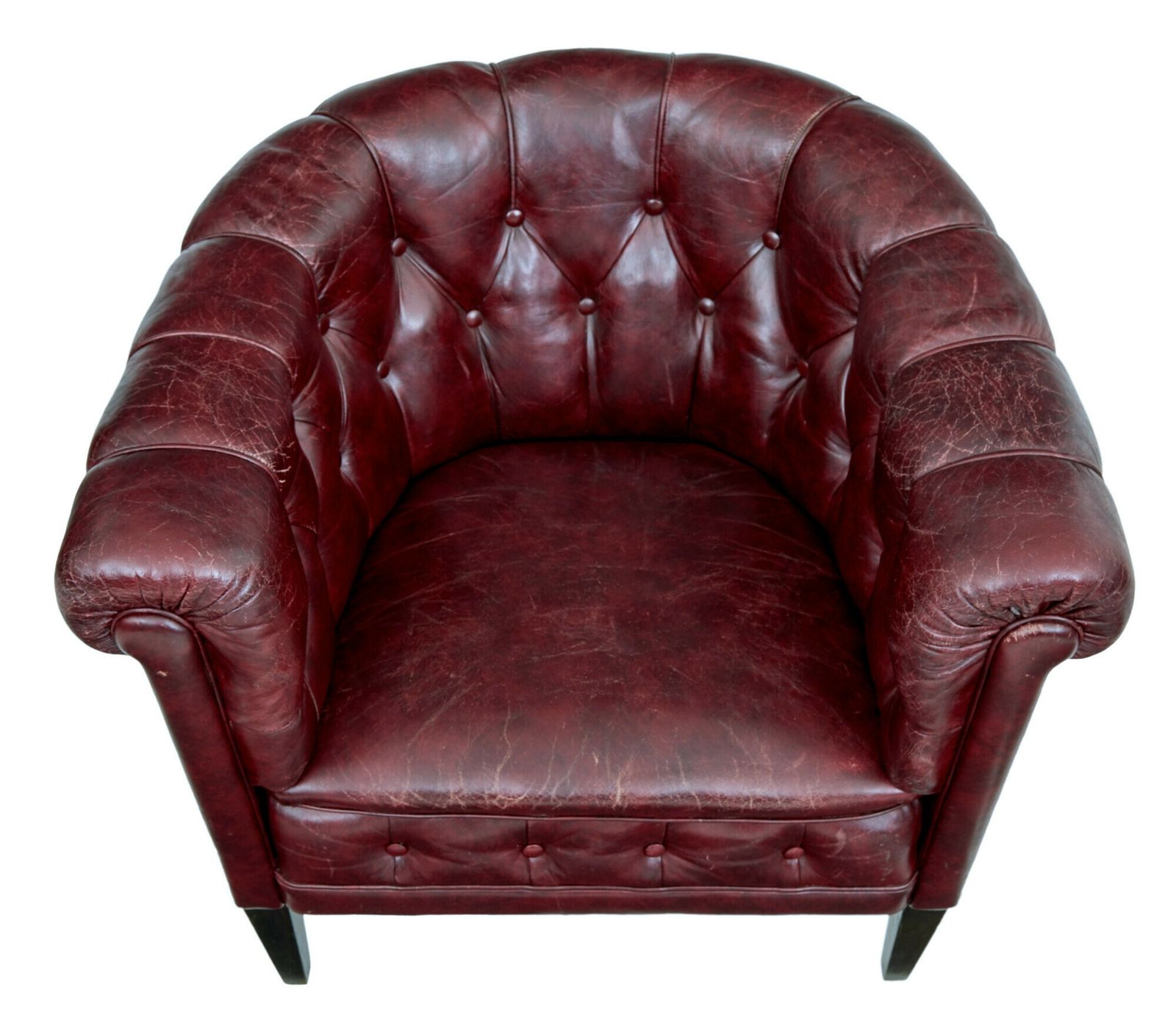 Pair Of Mid 20th Century Red Leather Club Armchairs photo furniture