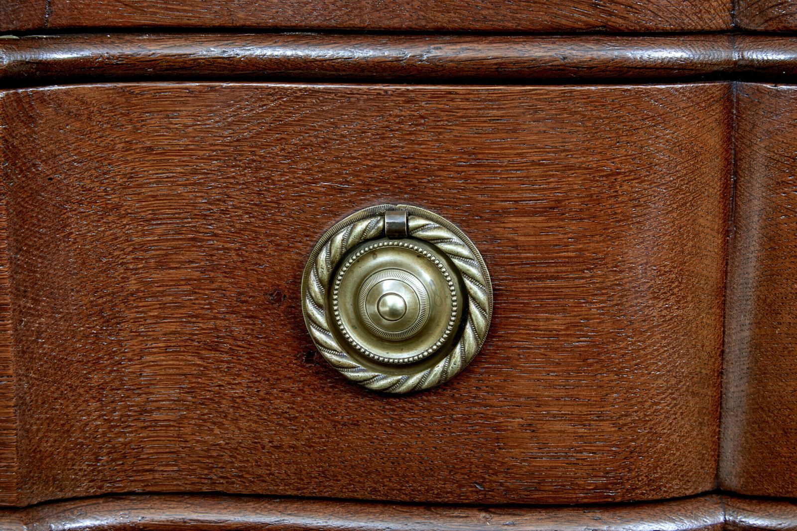 19th Century Shaped Front Oak Chest Of Drawers photo for sale