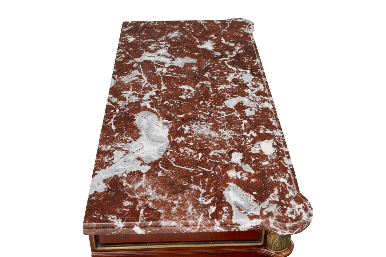 photo for sale Mid Century Ornate Mahogany Marble Top Chest Of Drawers