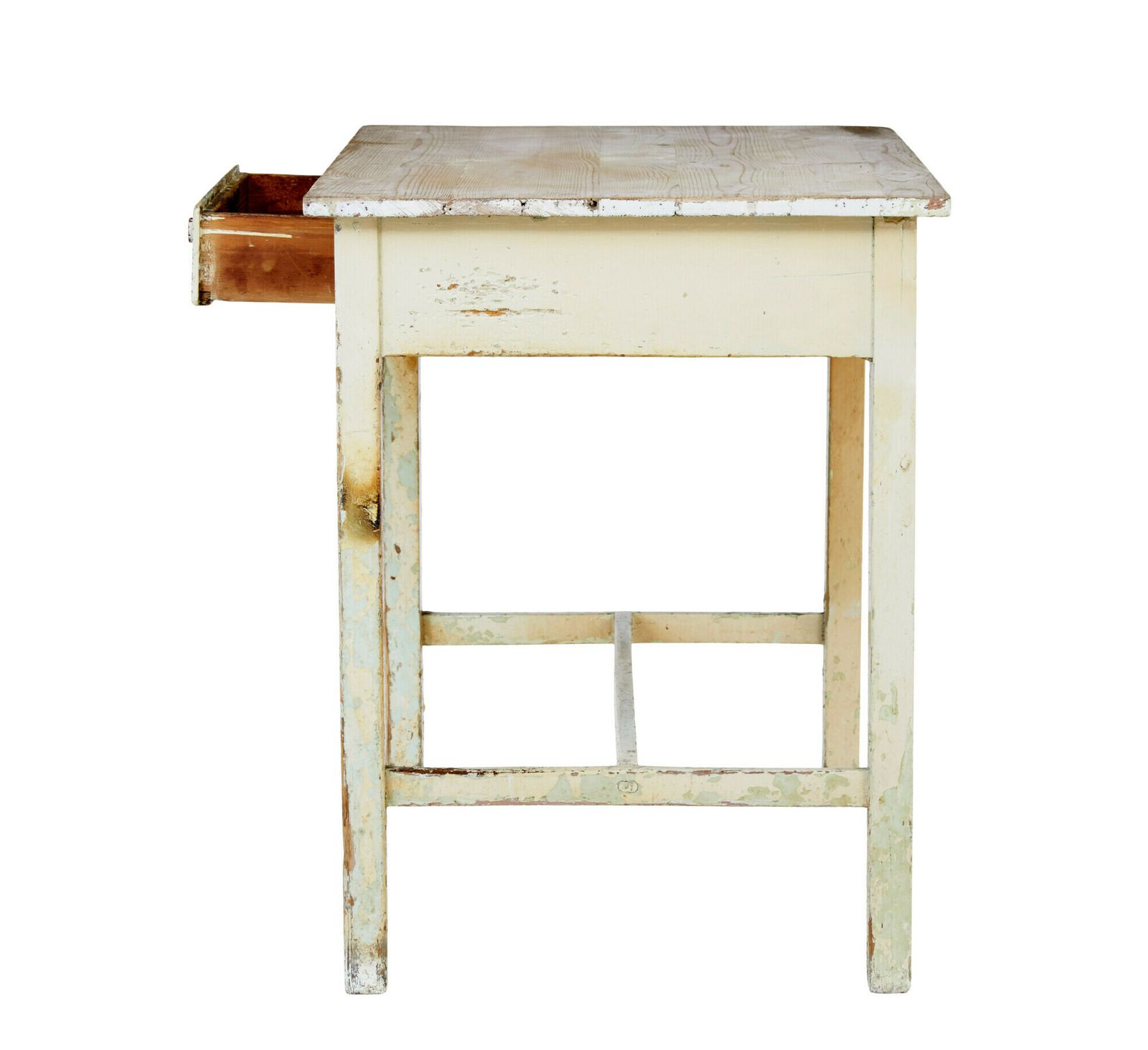19th Century Painted Pine Side Table photo Furniture