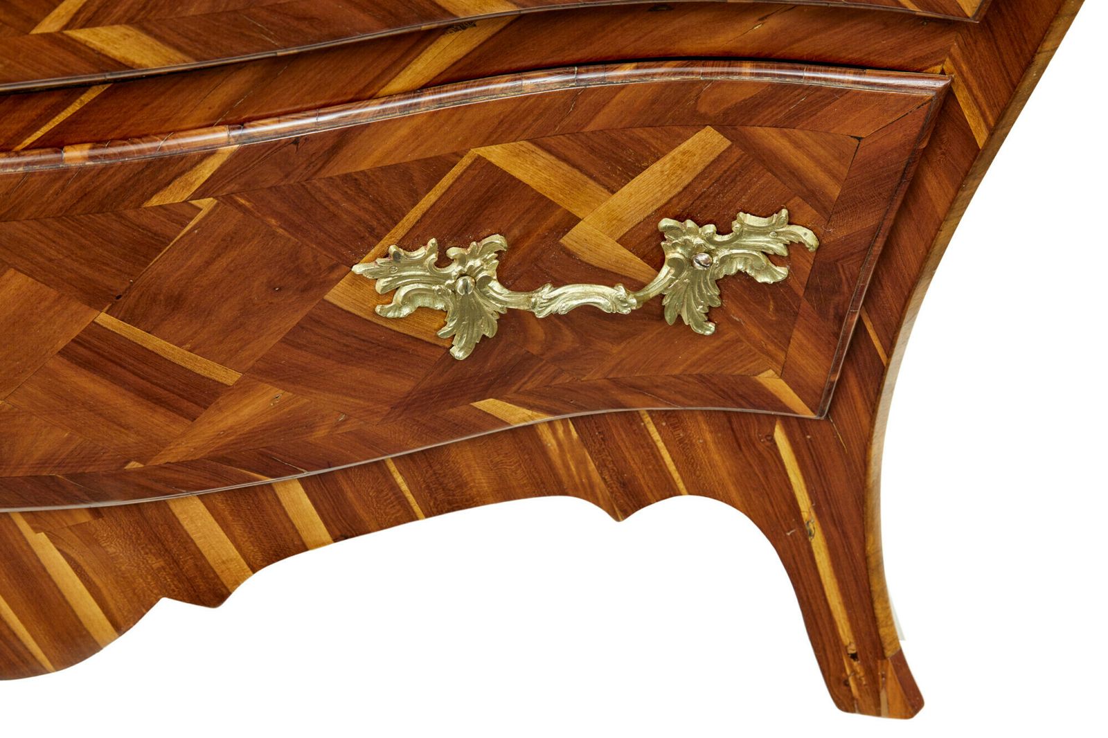 Early 18th Century Rococo Inlaid Plum Bombe Chest Of Drawers photo buy