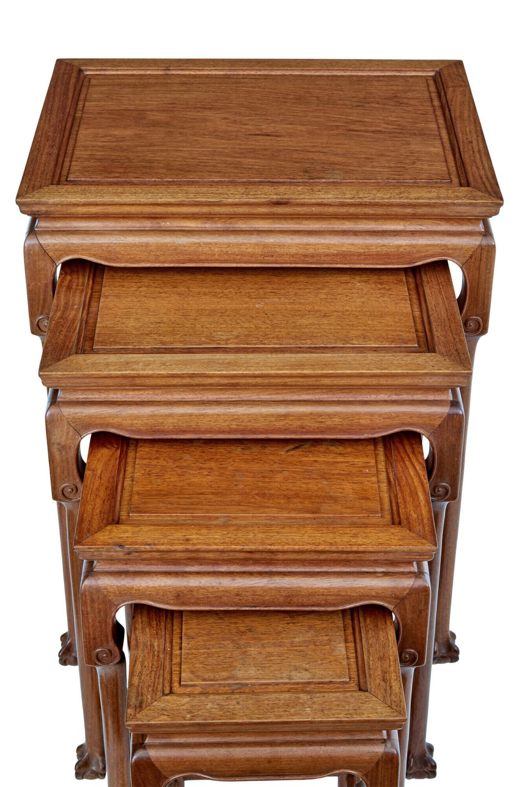 Nest Of 4 Hardwood Chinese Tables By Mayfair And Company photo vinterior