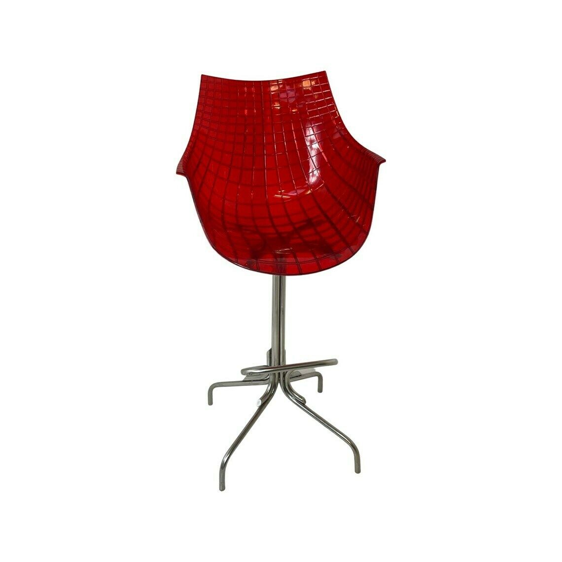 Christophe Pillet   Driade   Meridiana   Hard Plastic Design Bar Stool On Four Legged Base   Bar Height   Red photo furniture
