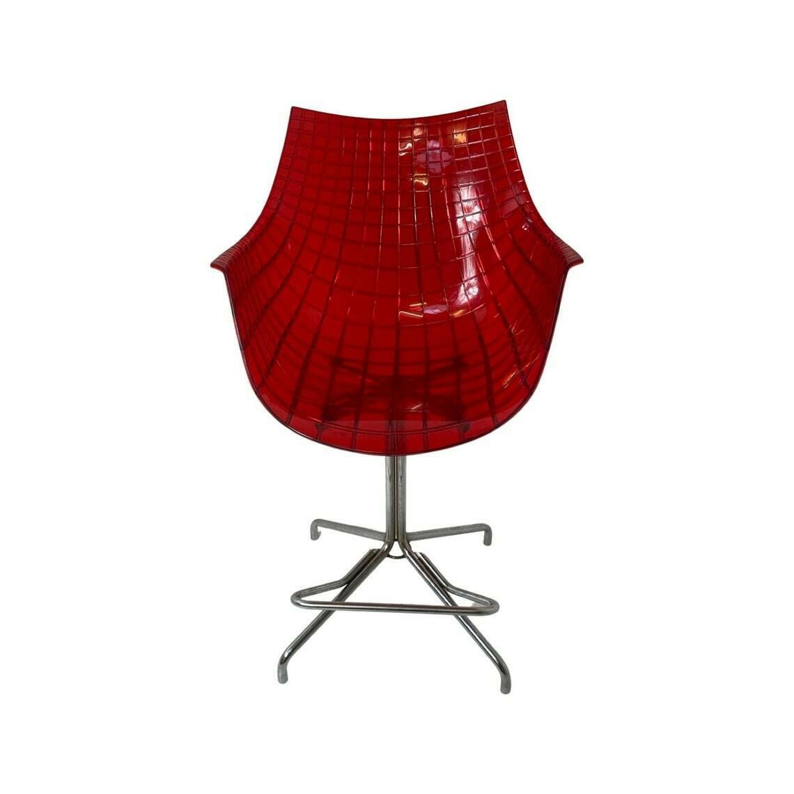 Christophe Pillet   Driade   Meridiana   Hard Plastic Design Bar Stool On Four Legged Base   Counter Height   Red photo furniture