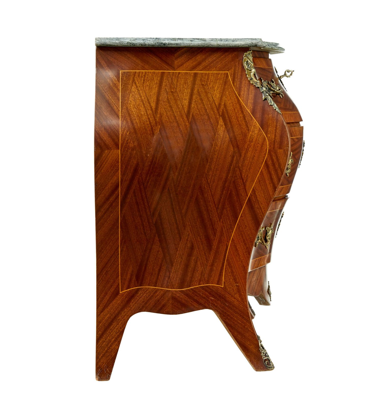 Mid Century Mahogany Bombe Commode Chest Of Drawers photo buy