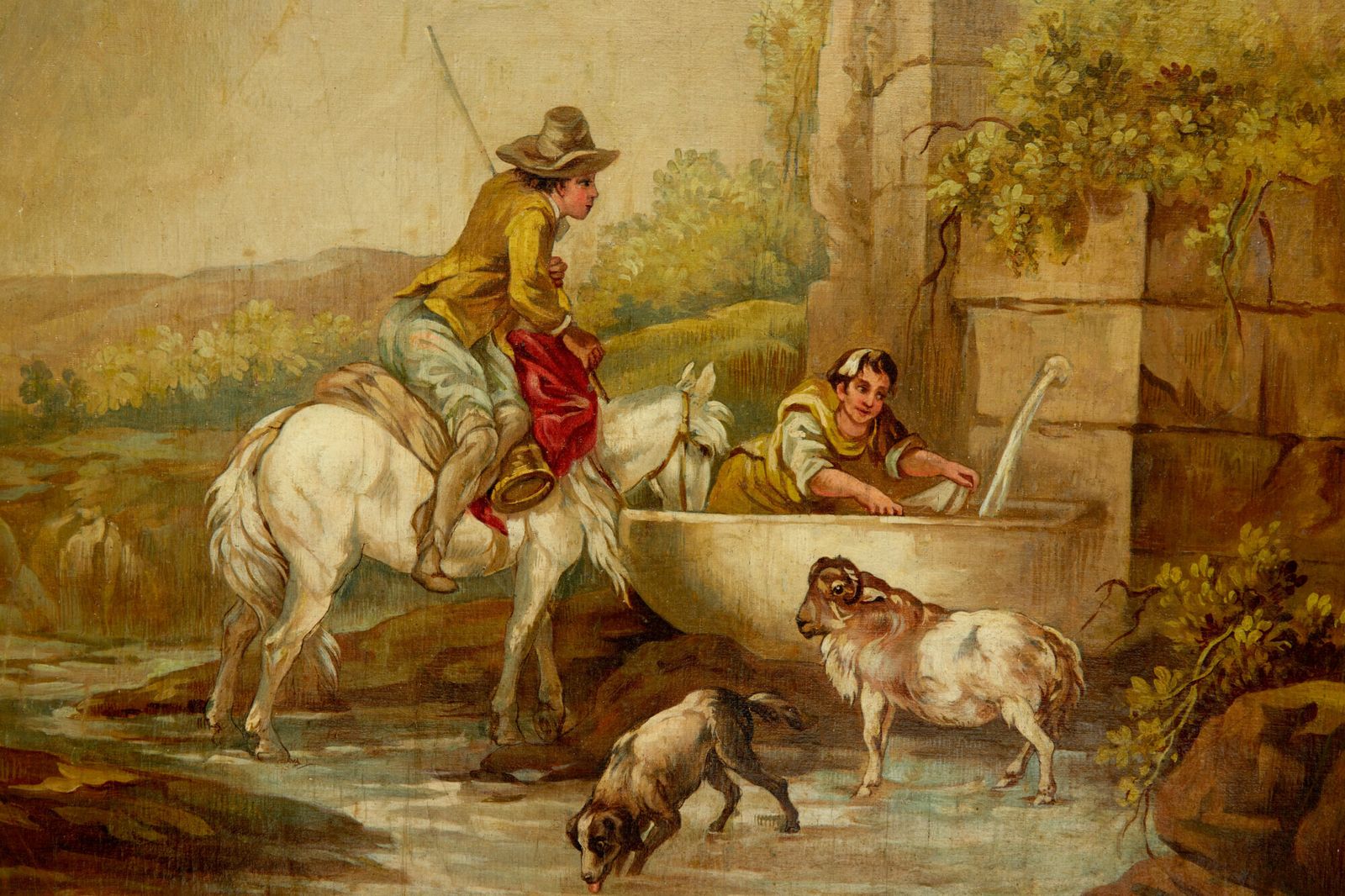 Pair Of Rural Late 19th Century Oil On Canvas Paintings photo furniture