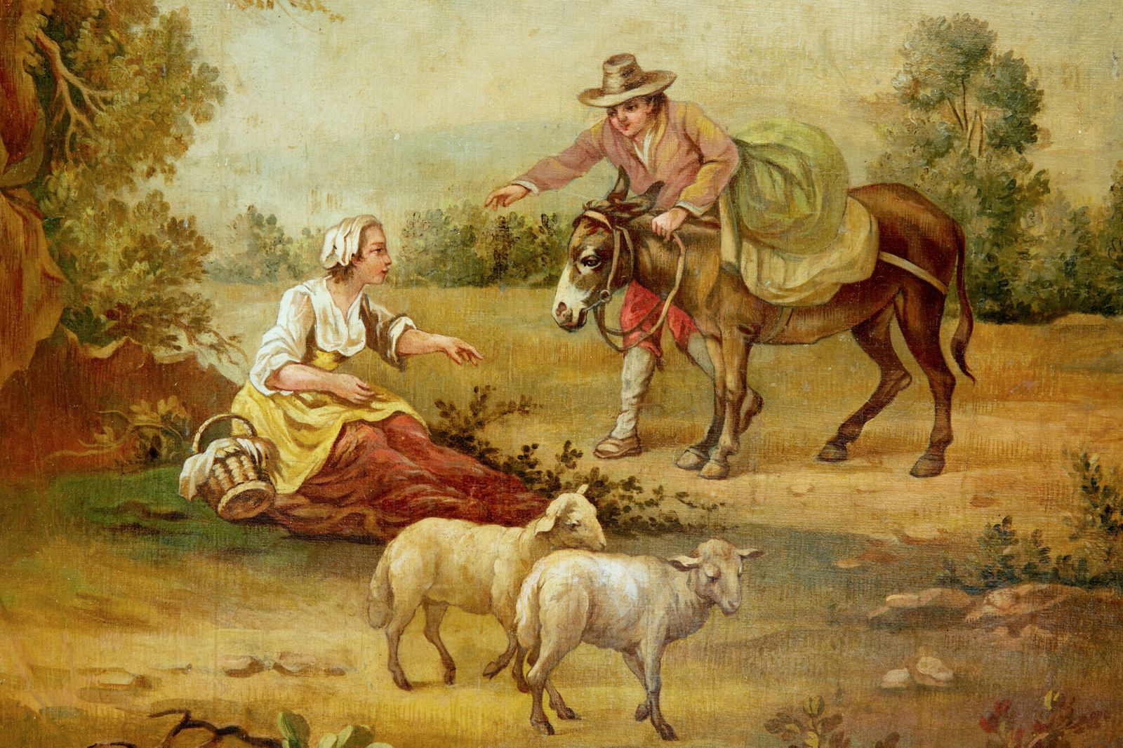Pair Of Rural Late 19th Century Oil On Canvas Paintings photo for sale