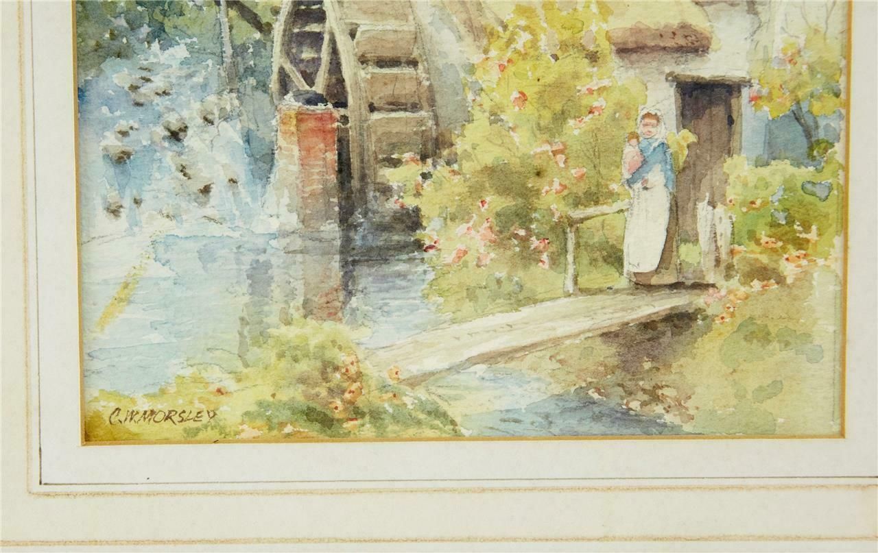 20th Century Water Colour Watermill By C W Morsley photo furniture