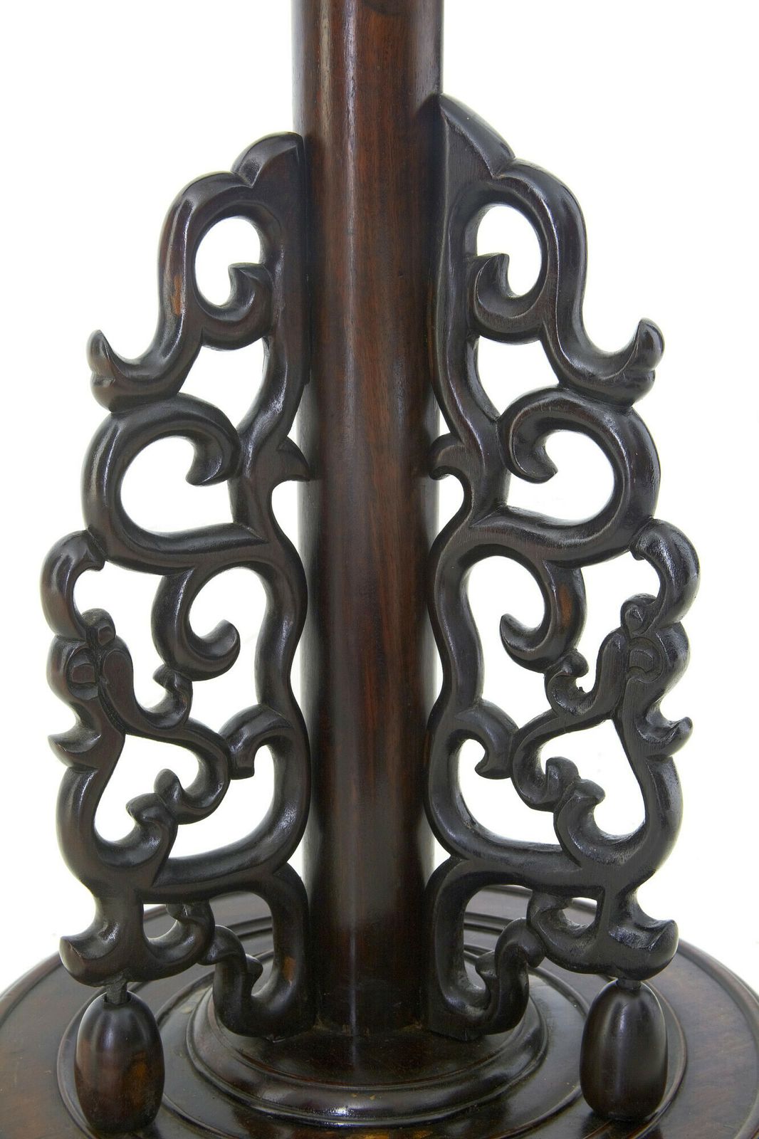Early 20th Century Carved Chinese Hard Wood Floor Lamp photo furniture