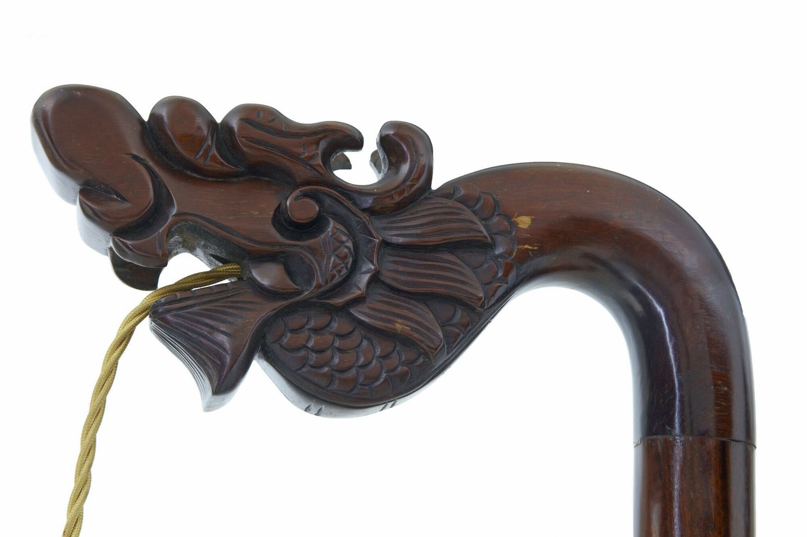 Early 20th Century Carved Chinese Hard Wood Floor Lamp photo for sale