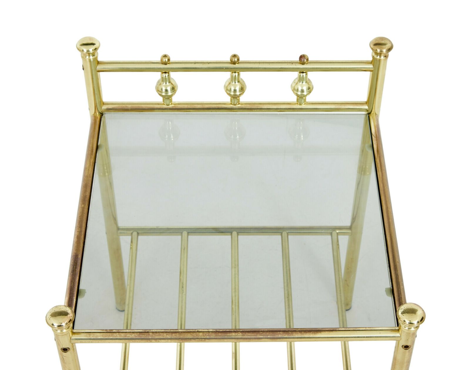 Pair Of Mid 20th Century Brass And Glass Side Tables photo buy