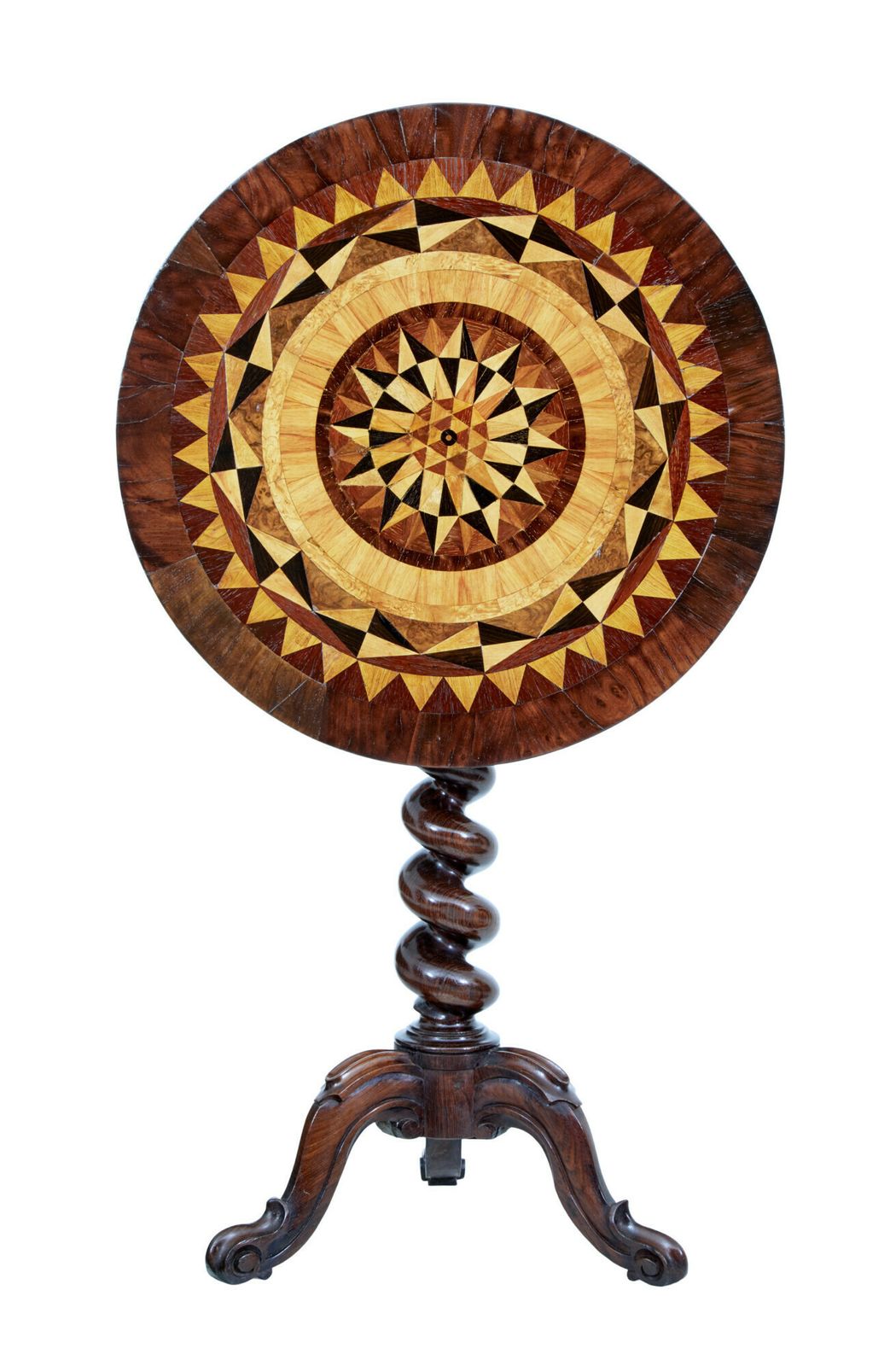 Early Victorian 19th Century Walnut Inlaid Tilt Top Occasional Table photo buy