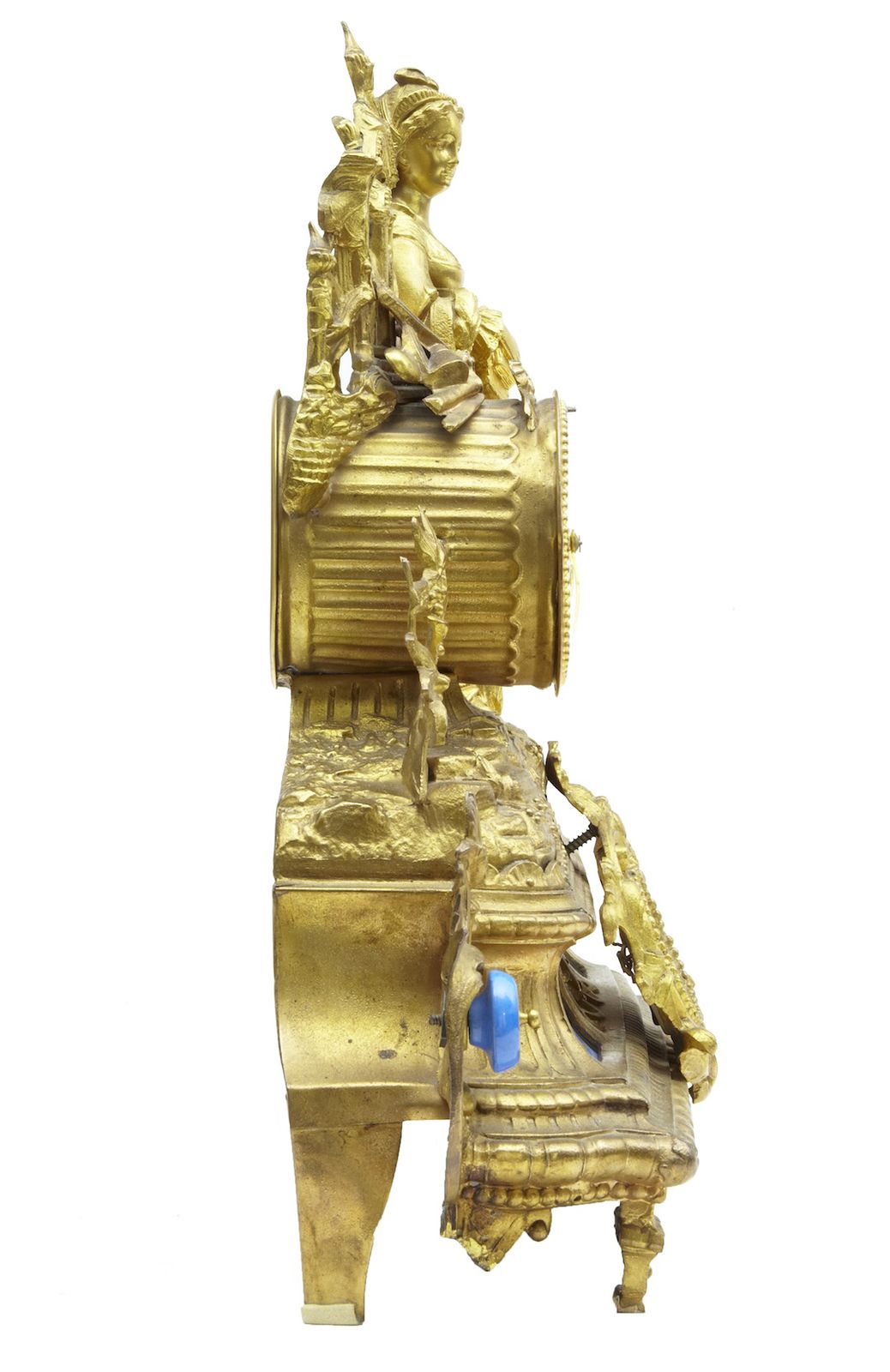 19th Century French Gilt Mantle Clock With Sevres Plaques photo buy