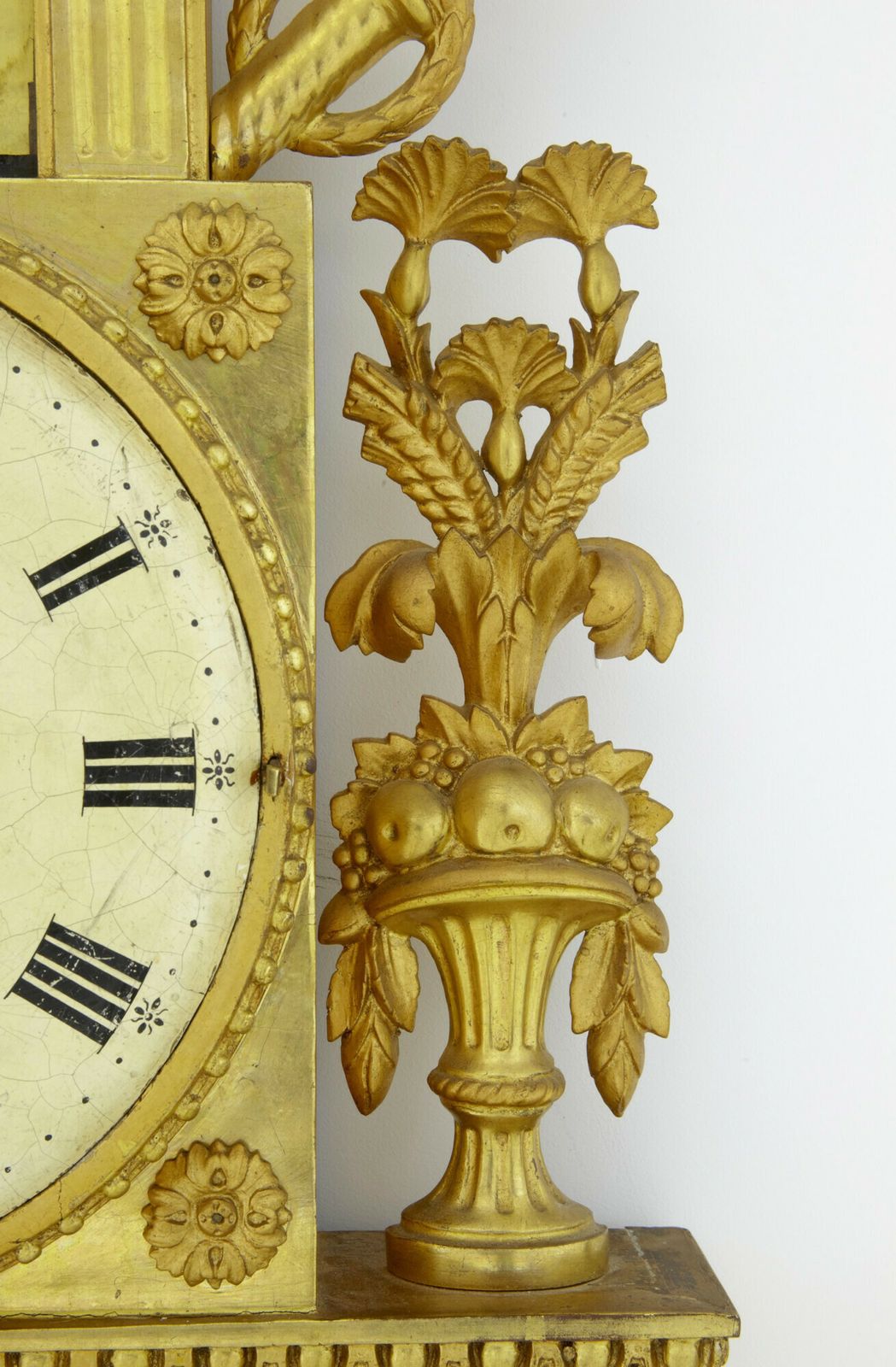 19th Century Swedish Gilt And Eglomise Ornate Wall Clock photo vinterior