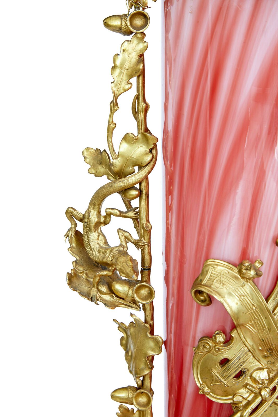 1930’s French Art Glass Vase With Ormolu Mounts photo Home Decor