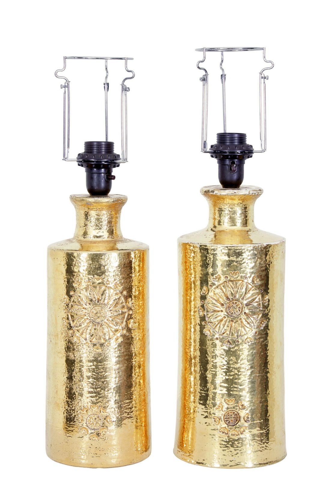Pair Of Mid Century Bittosi Gilt Lamps For Bergboms photo buy