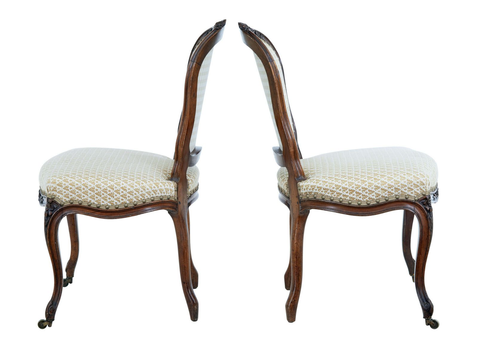 Pair Of 19th Century Carved Walnut Side Chairs photo buy
